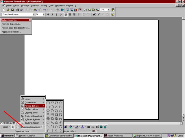 Cr�ation de formes