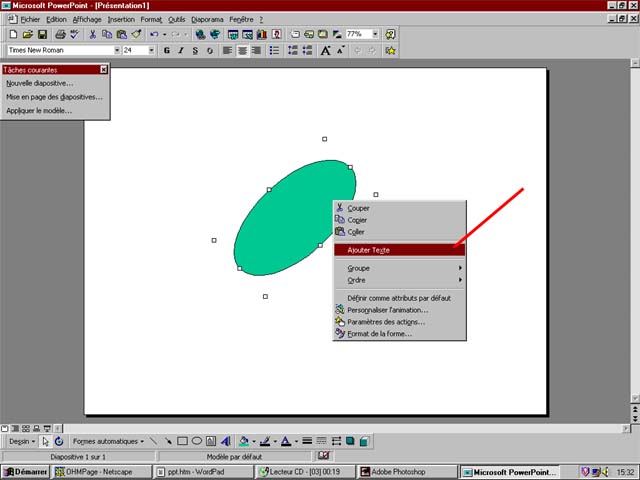 Ajout de texte � une forme